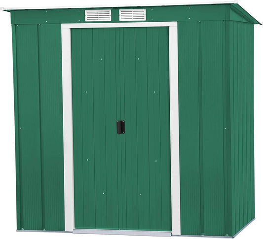 Abri de jardin, en métal à toit pentu, Abri de stockage d'outils, vert, Duramax ECO 6 x 4, 2.17 m², en métal galvanisé à chaud