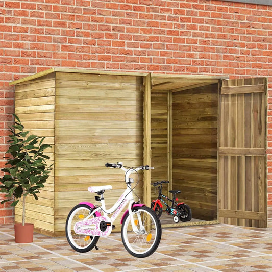 Abri à outils, ZHOUMIN Abri de Jardin Abri de Stockage de Jardin Cabanon Jardin Exterieur Abri à vélo de Jardin 232x110x170 cm Bois de pin imprégné