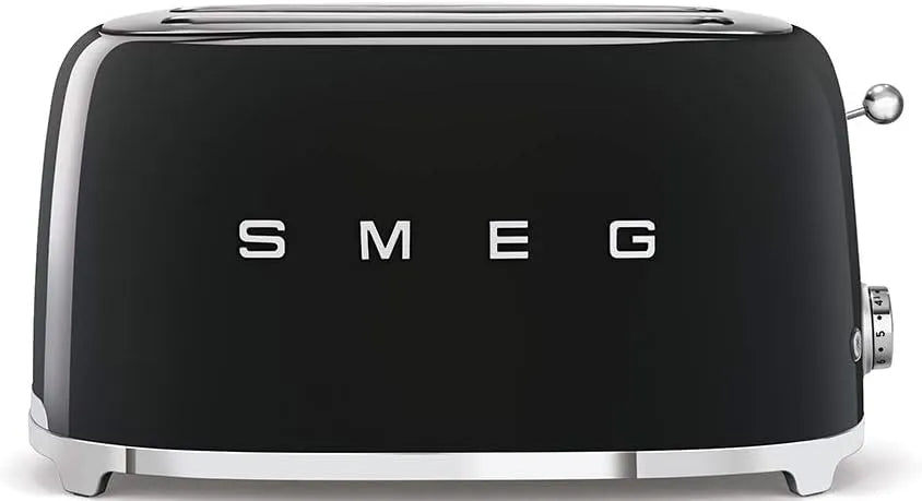 Smeg grille-pain TSF02BLEU, puissance 1500 W, 6 Niveaux de Brunissage, Décongélation et Bagel, Ramasse Miettes, 2 Fentes 36 mm, 4 Tranches
