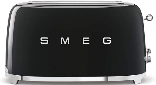 Smeg grille-pain TSF02BLEU, puissance 1500 W, 6 Niveaux de Brunissage, Décongélation et Bagel, Ramasse Miettes, 2 Fentes 36 mm, 4 Tranches