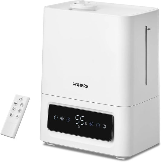 FOHERE modèle 60H 16H, 28dB Ultra-Silencieux, Fonctionnement, Bébé, Minuterie, Diffuseur d'Huiles, Humidificateur D'air Chambre 6L, capacité 6L