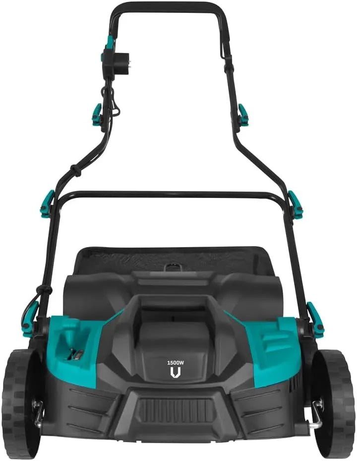 VONROC Scarificateur, 12/9/6/3 mm, puissance 1500W, +10mm, Aérateur, largeur de coupe 36 cm, + 1 mode transport, bac de ramassage 45L inclus