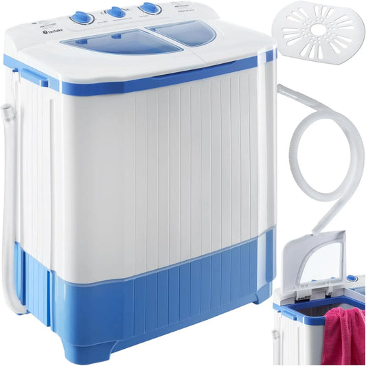 Lave-linge tectake Mini, Portable 2 en 1 Multi-Fonction Essorage, Capacité de charge 4,5 kg pour Étudiant, Petite taille Compact, Camping, Voyage