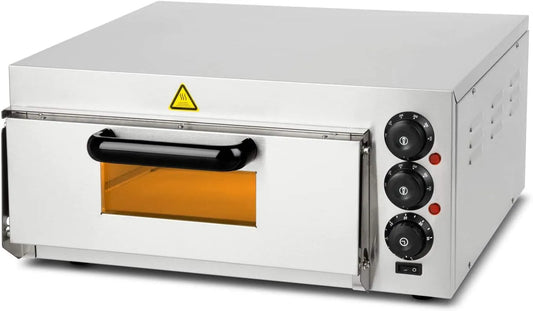 Four, électrique 2000W, chaleur de voûte et de sole réglable indépendamment jusqu'à 350°C, à pizza, fonction minuterie et lumière