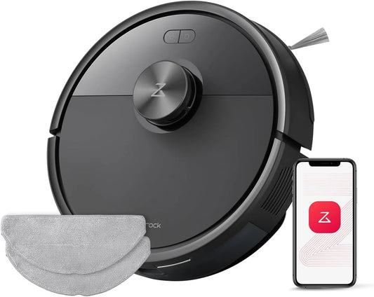 Roborock aspirateur robot, Double Conception Anti-Enchevêtrement, Navigation avec LiDAR Précis, finition noire, Q7 M5 Set Laveur 10 000 Pa, APP