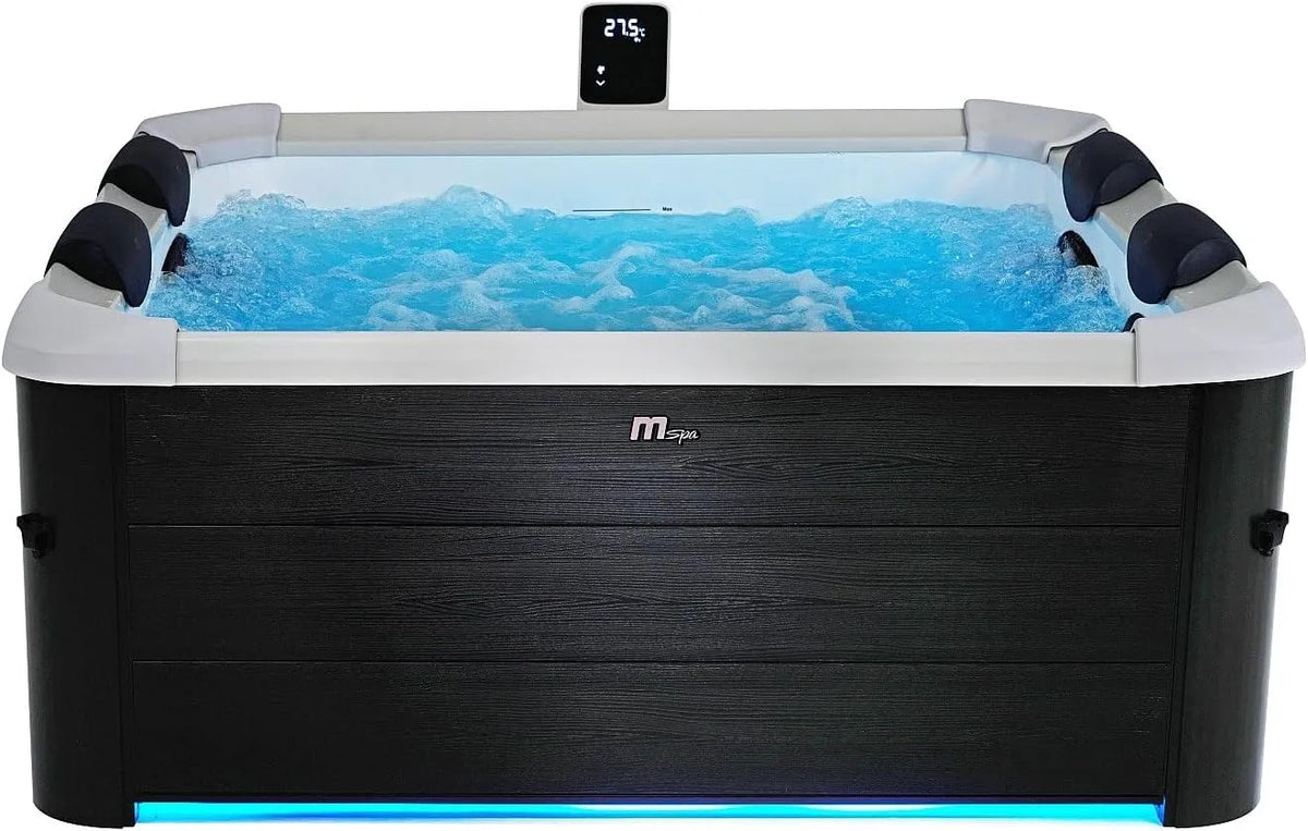 L160 H65 Vente-unique Spa, Semi-Rigide 6 Places finition grise Anthracite avec LED et Accessoires -128 Jets, x x cm, NAPUKA de MSPA