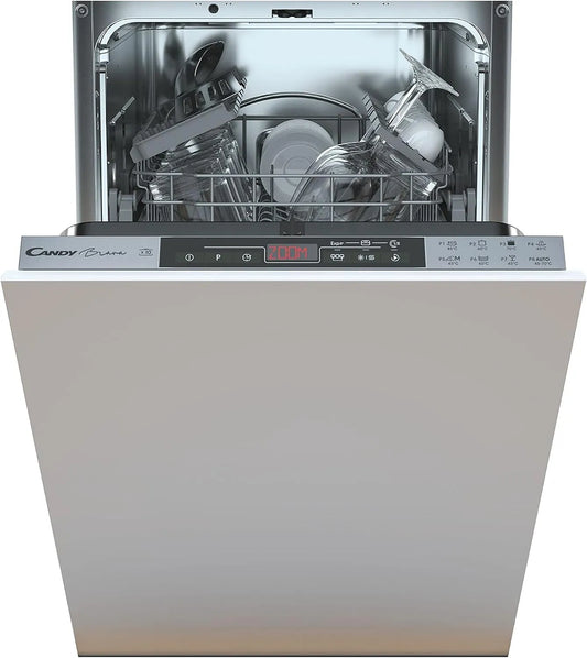 Candy lave-vaisselle 2T1047, CDIH encastrable 45 cm Slim, 8 programmes, 10 couverts