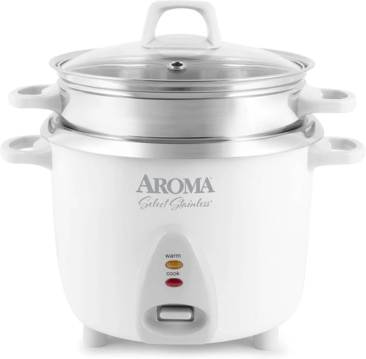 Modèle Cuiseur à riz en structure en acier inoxydable ARC-757-1SG Aroma Housewares, capacité 3 l, cuit