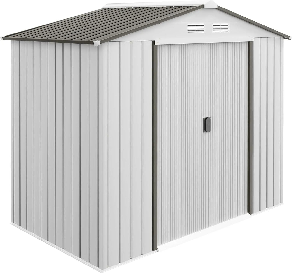 Abri de jardin Outsunny, avec 2 portes coulissantes et 4 fenêtres pour rangement d'outils finition blanche 2,5 m² 213 x 130 x 185 cm, extérieur