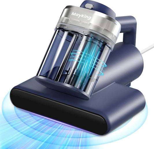 Aspirateur Mayking, 16 kPa Matelas Filtre HEPA, Lits et Canapés, Chauffage 65 °C, Anti Acariens avec Lumière UV, Ultrasons, Aromathérapie