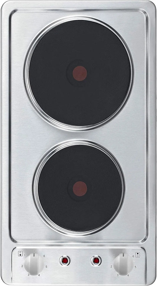 Respekta plaque de cuisson 9111EN, 2 de cuisson electrique encastrables avec prise, Domino Tables de cuisson inox, Plan de cuisson, KM, largeur 29 cm