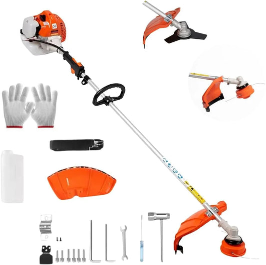 Débroussailleuse, Taille-Haie Multifonction avec Disque 3 Dents en Acier Renforcé pour Jardinage