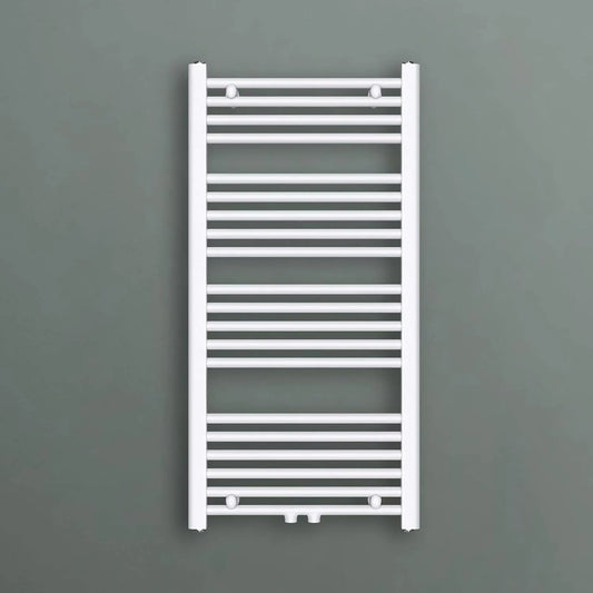 Radiateur Mai & Mai, à Eau Chaude Mural Chauffage Central 100x50cm Sèche-Serviettes finition blanche en Acier Inoxydable