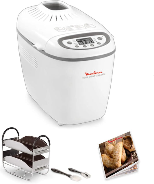 Moulinex modèle, Jusqu'à 1,5 kg de pain frais OW610110, Home Bread Baguette Machine à petits pains, 3 niveaux de dorage, finition blanche