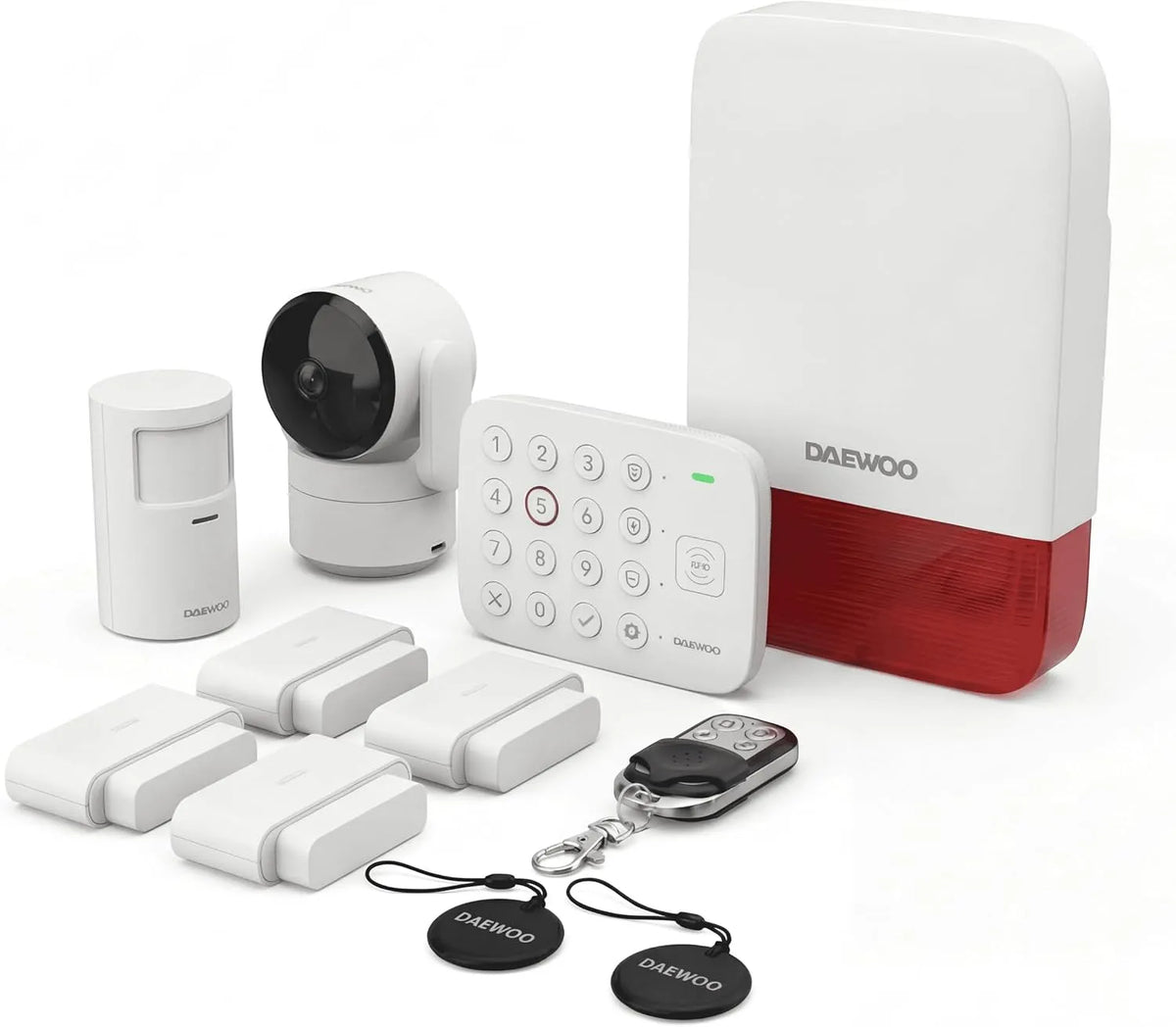 Daewoo modèle, Alarme Maison Connectée sans Abonnement VIG102, Sirène Extérieure, Vigilia avec Caméra Full HD, Système WiFi sans Fil