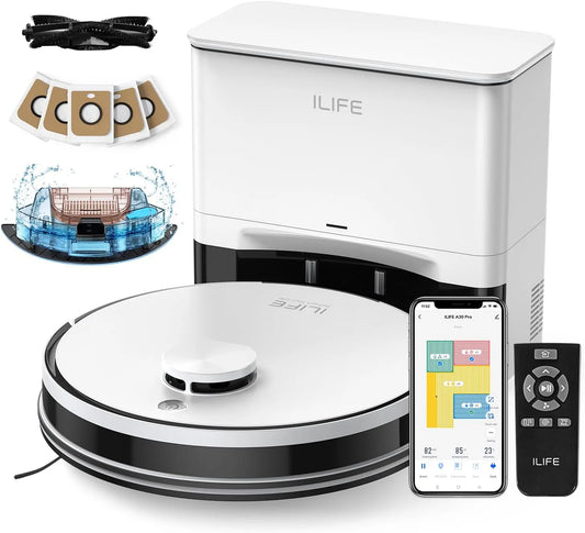 Aspirateur A30 ILIFE Pro Robot, station de vidange automatique pendant 60 jours, télécommande, navigation LiDAR, cartographie de la maison, Alexa