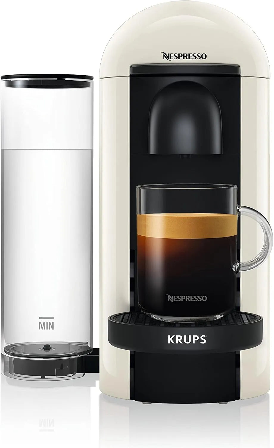 Krups Nespresso machine à café, Vertuo Plus Réservoir d'eau 1,1 l finition blanche.