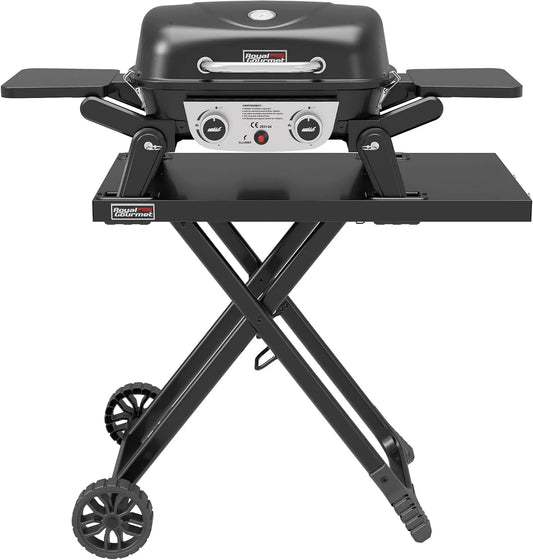 Barbecue à gaz Royal Gourmet, Surface Cuisson 48 x 37 cm, BBQ Gaz à 2 Brûleurs Dont Chariot Détachable, Puissance 5kW, Adapté pour Camping, Jardin