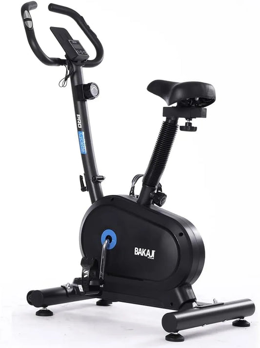 Vélo BAKAJI, d'appartement avec écran LCD et 8 niveaux de résistance, hanches avec chaise rembourrée réglable, jambes, ventre